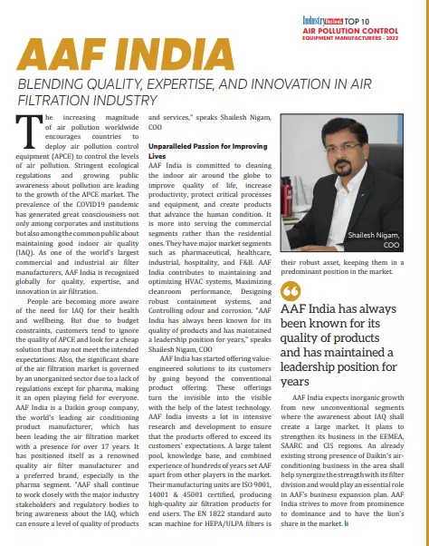 AIR-POLLUTION-CONTROL-EQUIPMENT-MANUFACTURERS-AWARD-INDUSTRY-OUTLOOK-2022-SHAILESH-NIGAM